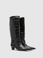 Svart - Schuh Dollie Croc Pull On Boots - Bilde 2 av 4
