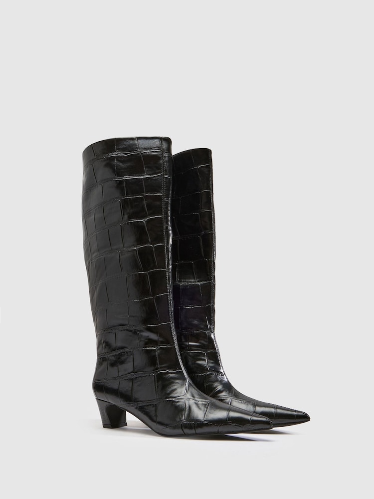 Svart - Schuh Dollie Croc Pull On Boots - Bilde 2 av 4 Svart - Schuh Dollie Croc Pull On Boots - Bilde 2 av 4