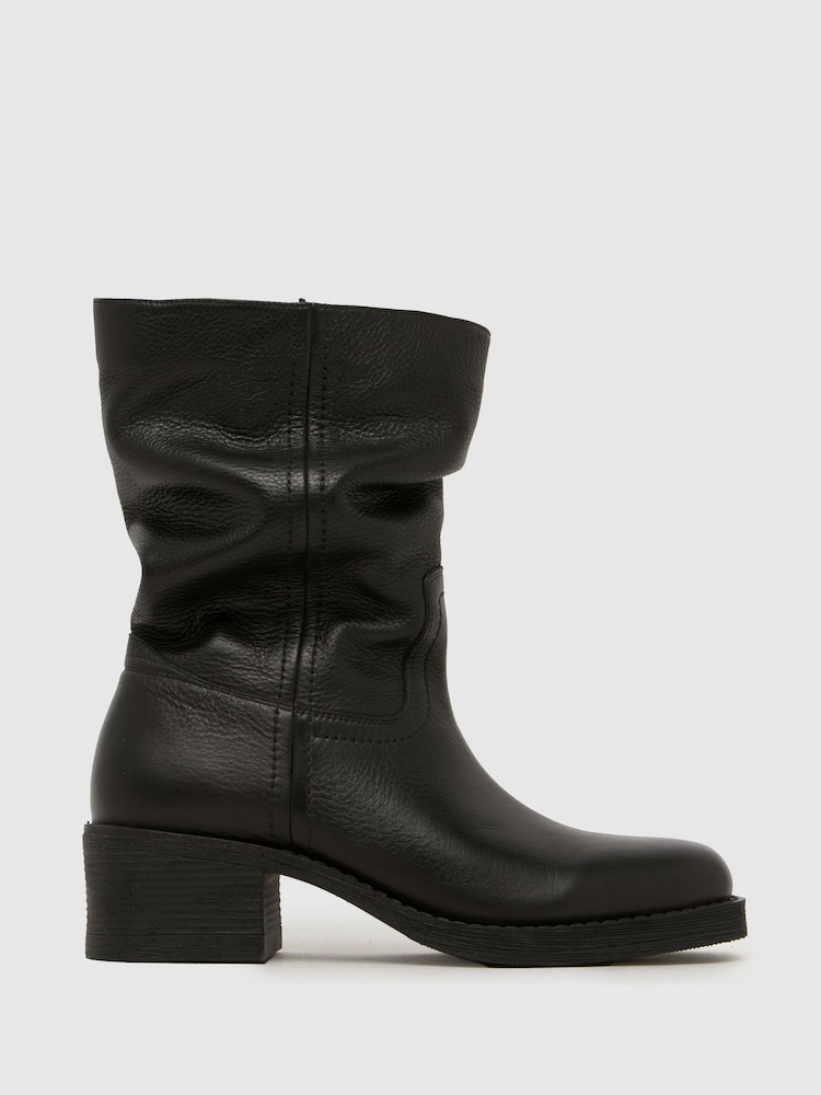 Melns - Schuh Dakota slokšņu ādas zābaki - Attēls 1 no 4