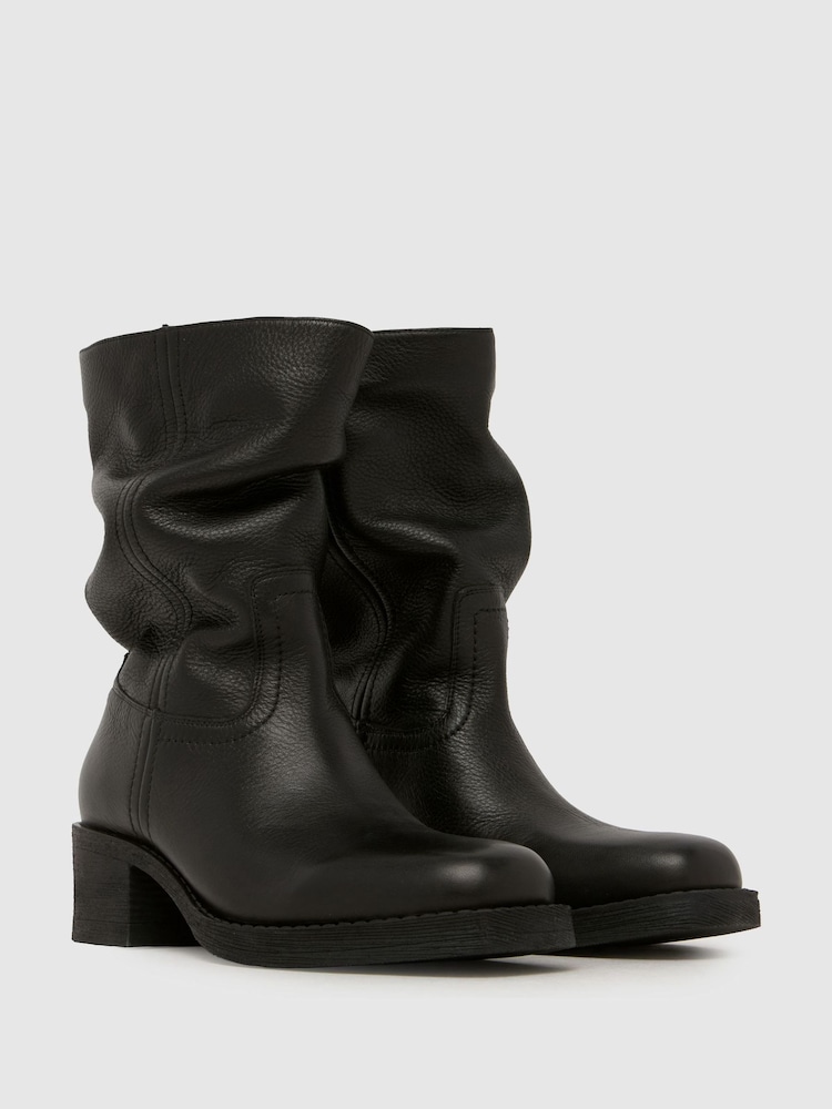 Melns - Schuh Dakota slokšņu ādas zābaki - Attēls 2 no 4