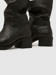 Melns - Schuh Dakota slokšņu ādas zābaki - Attēls 3 no 4