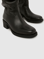 Melns - Schuh Dakota slokšņu ādas zābaki - Attēls 4 no 4