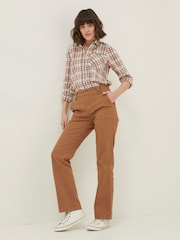 FatFace Brown Canvas Ripley Wide Leg Trousers - Image 3 of 5
