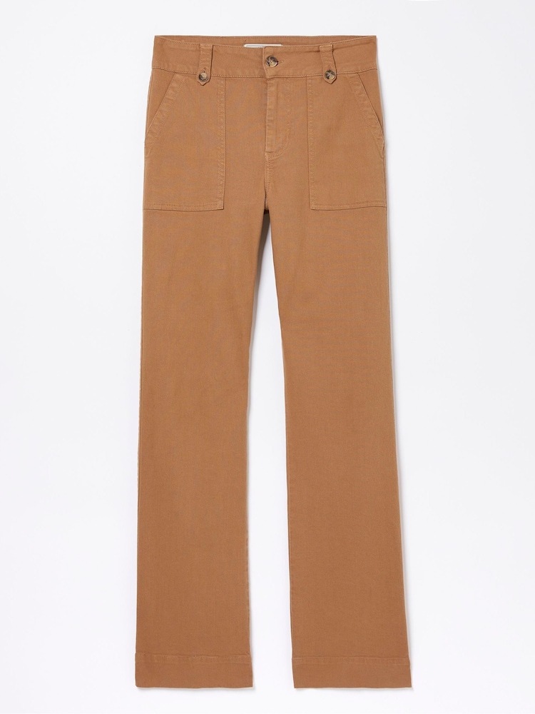 FatFace Brown Canvas Ripley Wide Leg Trousers - Image 5 of 5
