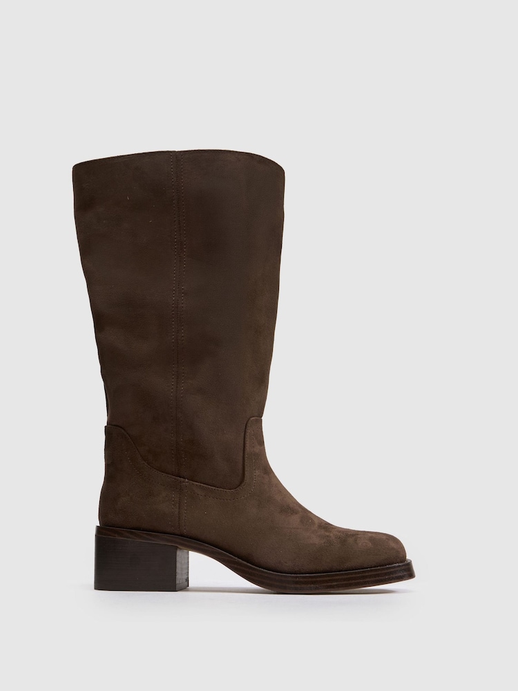 Schuh Brown Denmark Pull On Knee Boots - Image 1 of 4