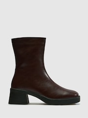 Schuh Red Beauty Square Toe Chunky Boots - Image 1 of 4