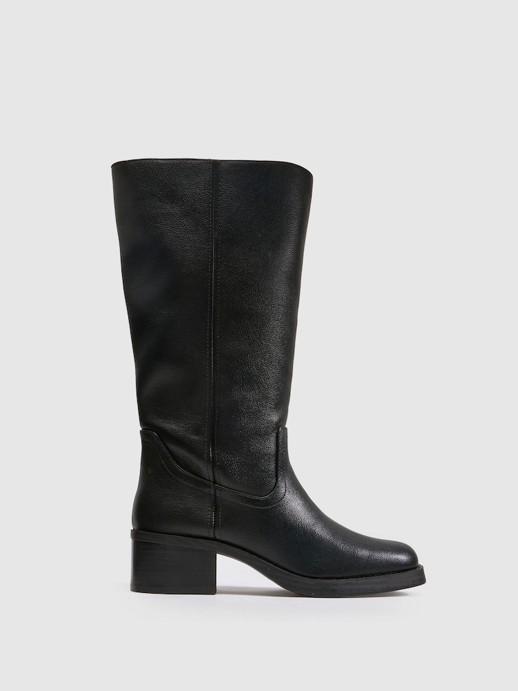 Schuh Black Denmark Pull On Knee Boots - Image 1 of 3