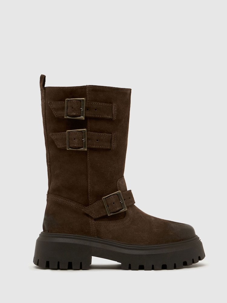 Castanho - Schuh Danbury Suede Biker Boots - Imagem 1 de 4 Castanho - Schuh Danbury Suede Biker Boots - Imagem 1 de 4