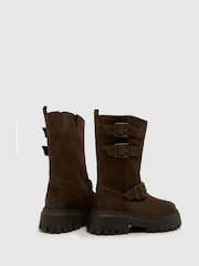 Castanho - Schuh Danbury Suede Biker Boots - Imagem 3 de 4