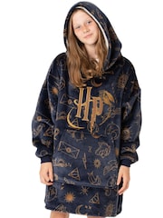 Vanilla Underground Blue Harry Potter Kids Blanket Hoodie - Image 3 of 4