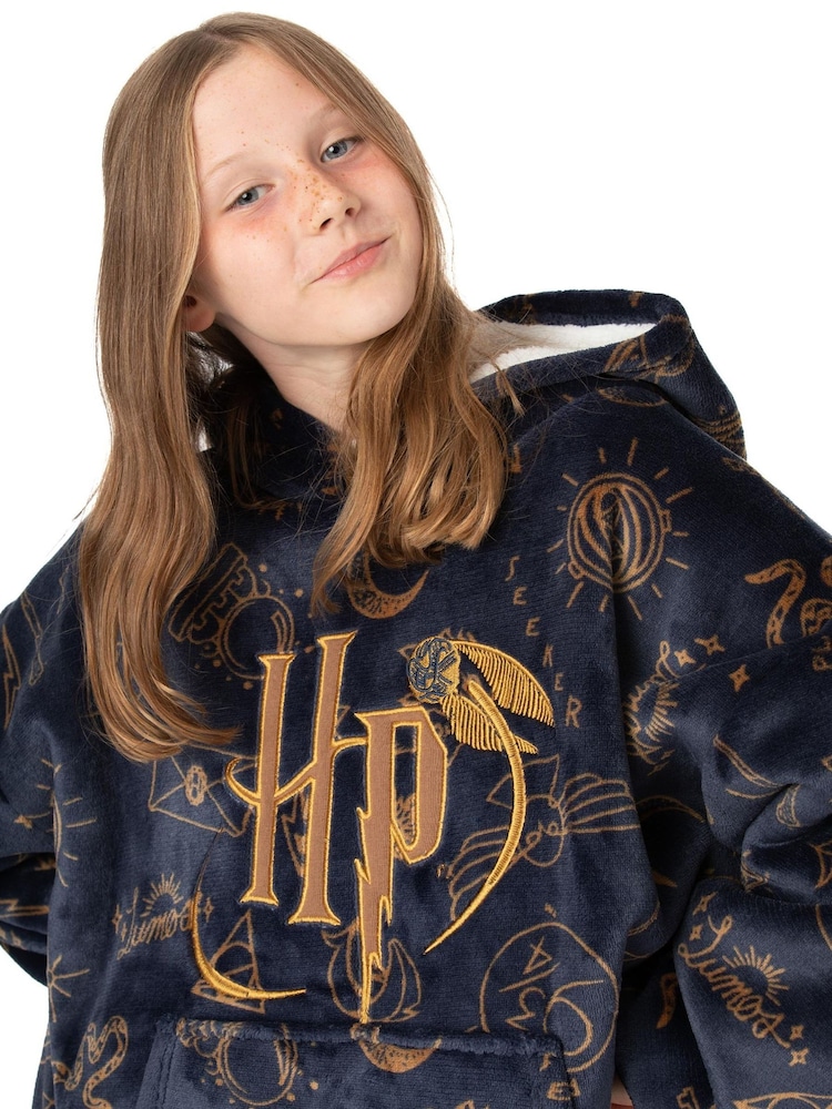Vanilla Underground Blue Harry Potter Kids Blanket Hoodie - Image 4 of 4