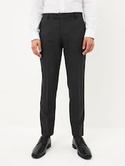 Charcoal Grey Slim Fit Machine Washable Plain Front Smart Trousers - Image 1 of 6
