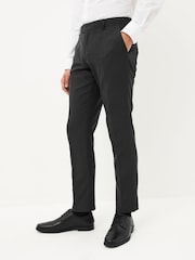 Charcoal Grey Slim Fit Machine Washable Plain Front Smart Trousers - Image 3 of 6