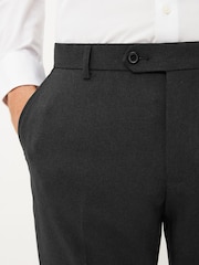 Charcoal Grey Slim Fit Machine Washable Plain Front Smart Trousers - Image 6 of 6