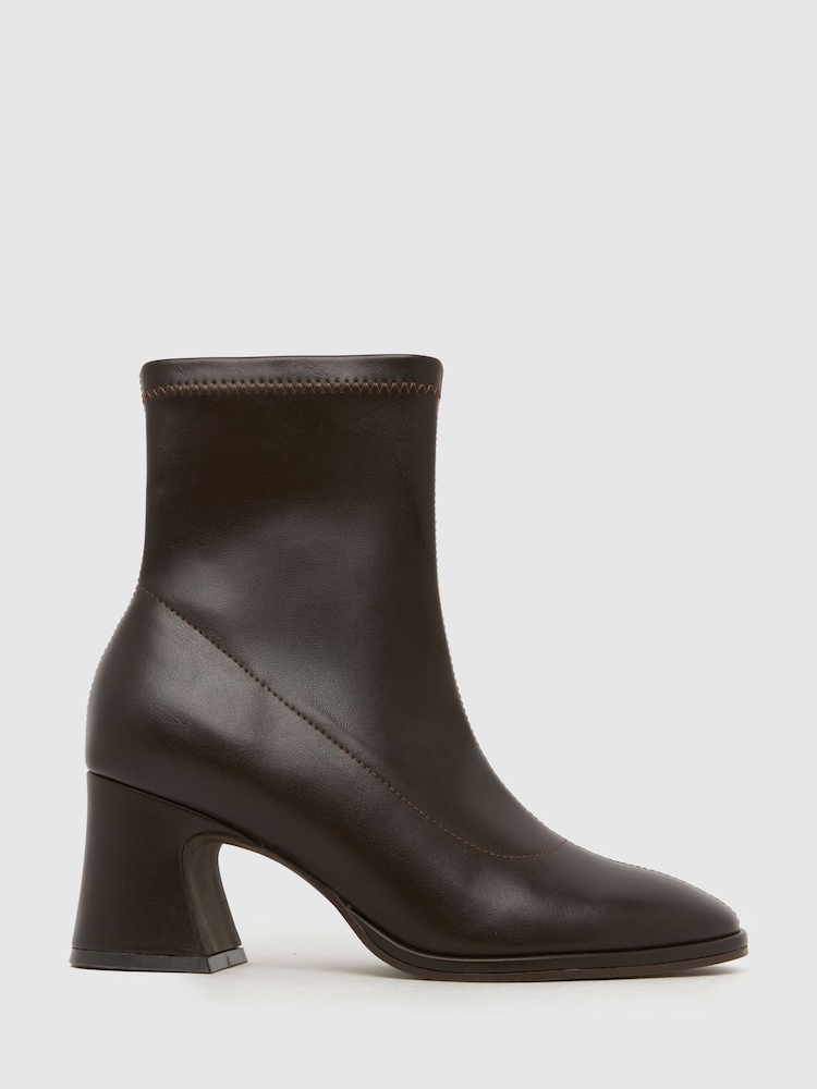 Schuh Brown Brenna Sock Boots - Image 1 of 4 Schuh Brown Brenna Sock Boots - Image 1 of 4
