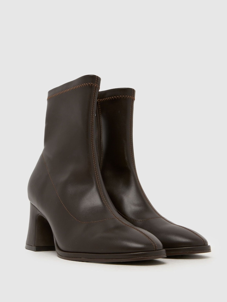 Schuh Brown Brenna Sock Boots - Image 2 of 4 Schuh Brown Brenna Sock Boots - Image 2 of 4