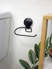 Showerdrape Black Suctionloc Set Of 2 Toilet Roll Holder and Towel Ring - Image 2 of 4