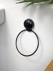Showerdrape Black Suctionloc Set Of 2 Toilet Roll Holder and Towel Ring - Image 3 of 4