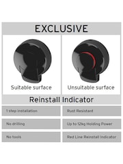 Showerdrape Black Suctionloc Set Of 2 Toilet Roll Holder and Towel Ring - Image 4 of 4