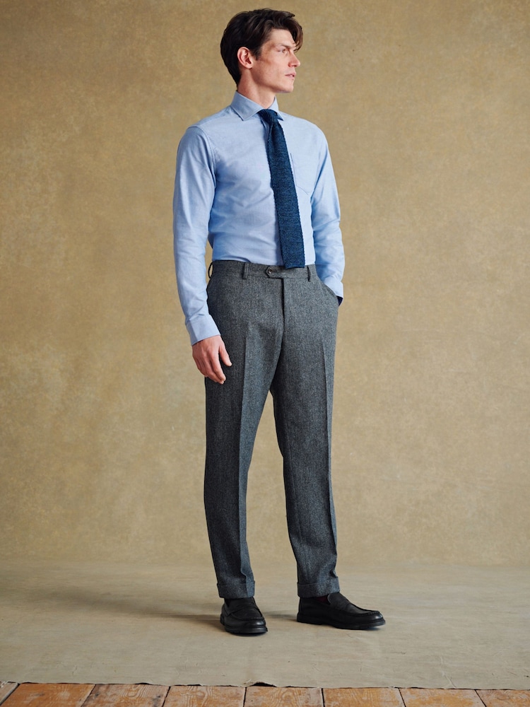 Barbour® Grey Herringbone Slim Fit Suit Trousers - Image 1 of 13 Barbour® Grey Herringbone Slim Fit Suit Trousers - Image 1 of 13