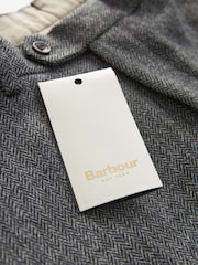 Barbour® Grey Herringbone Slim Fit Suit Trousers - Image 10 of 13