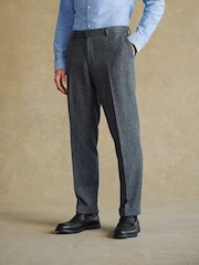 Barbour® Grey Herringbone Slim Fit Suit Trousers - Image 2 of 13