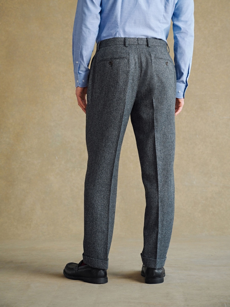 Barbour® Grey Herringbone Slim Fit Suit Trousers Laura Ashley