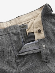 Barbour® Grey Herringbone Slim Fit Suit Trousers - Image 6 of 13