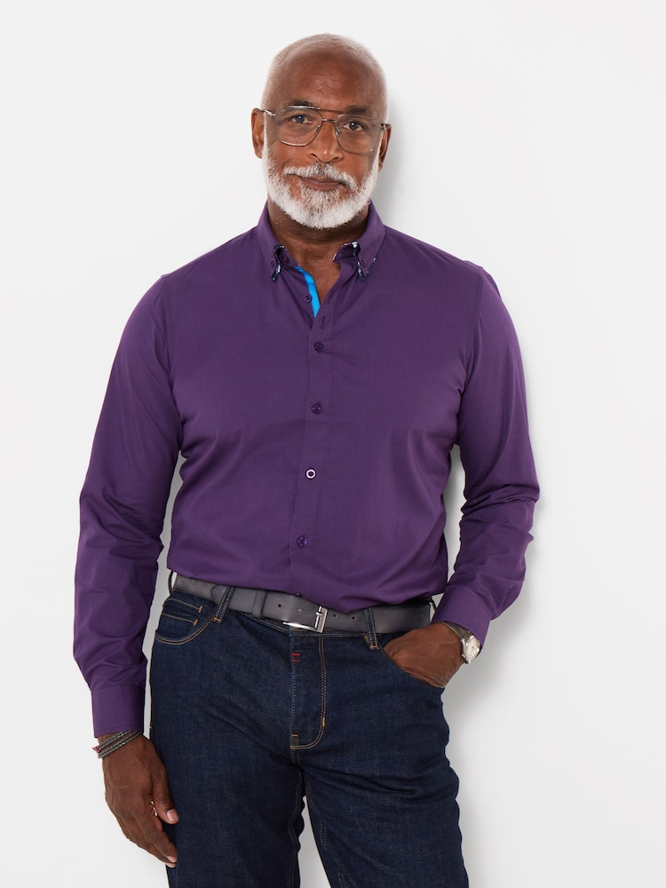 Joe Browns Purple Delightful Double Collar Shirt - Image 1 of 5 Joe Browns Purple Delightful Double Collar Shirt - Image 1 of 5