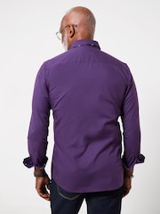 Joe Browns Purple Delightful Double Collar Shirt - Image 4 of 5