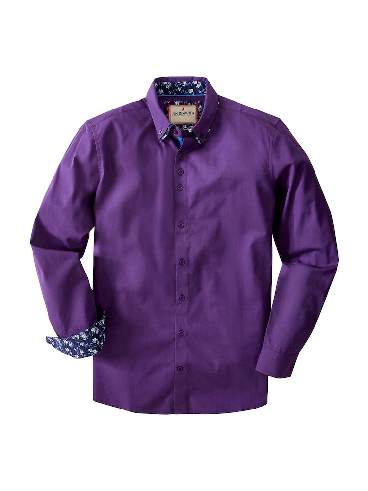 Joe Browns Purple Delightful Double Collar Shirt - Image 5 of 5 Joe Browns Purple Delightful Double Collar Shirt - Image 5 of 5