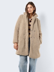 NOISY MAY Natural Teddy Coat - Image 1 of 6
