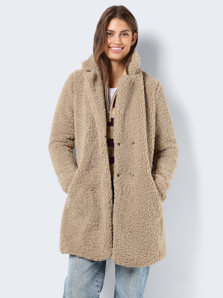 NOISY MAY Natural Teddy Coat - Image 3 of 6