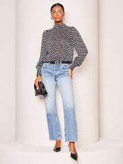 Lipsy Black High Neck Long Sleeve Blouse - Image 3 of 4