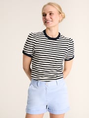 Joules Erin Navy Blue Stripe Short Sleeve T-Shirt - Image 1 of 6