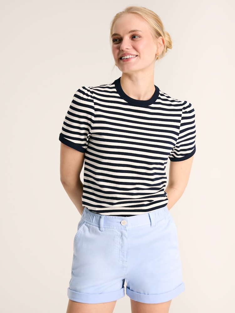 Joules Erin Navy Blue Stripe Short Sleeve T-Shirt - Image 1 of 6