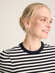 Joules Erin Navy Blue Stripe Short Sleeve T-Shirt - Image 4 of 6
