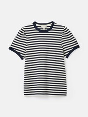 Joules Erin Navy Blue Stripe Short Sleeve T-Shirt - Image 6 of 6