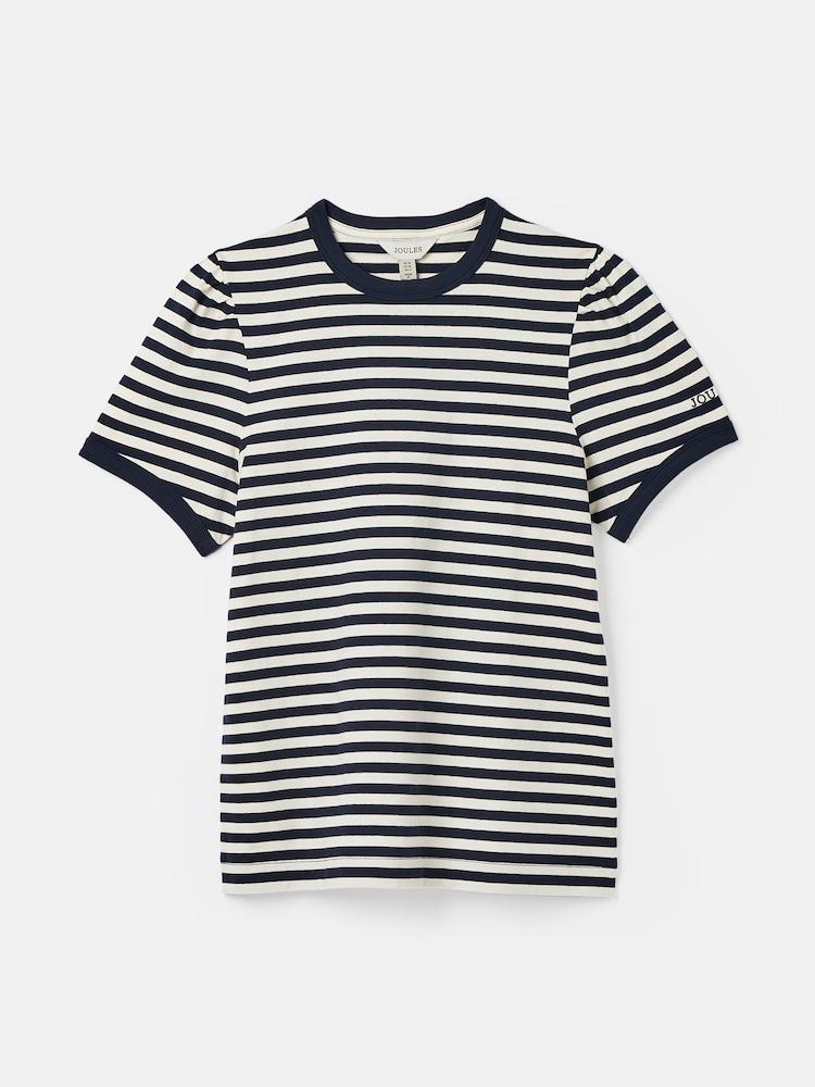 Joules Erin Navy Blue Stripe Short Sleeve T-Shirt - Image 6 of 6