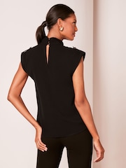 Lipsy Black Twist Neck Sleeveless Top - Image 2 of 4