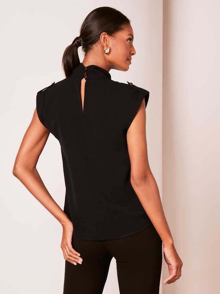 Lipsy Black Twist Neck Sleeveless Top - Image 2 of 4
