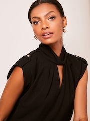 Lipsy Black Twist Neck Sleeveless Top - Image 4 of 4