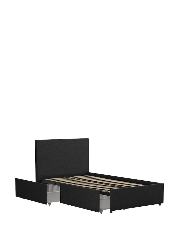 Novogratz Grey Kelly Linen 2 Drawer Storage Bed - Image 4 of 4