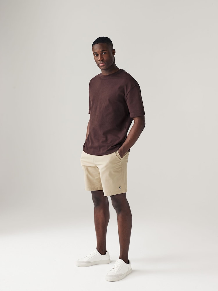 Navy/Stone Elasticated Waist Chino Shorts 2 Pack