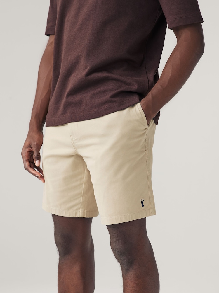 Navy/Stone Elasticated Waist Chino Shorts 2 Pack