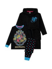 Character Black Harry Potter Dressing 100% Cotton Gown and Pyjamas - Image 1 of 7