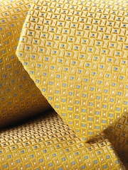 Charles Tyrwhitt Yellow Patterned Silk Tie - Image 2 of 2