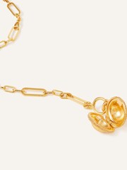 Accessorize 14ct Gold Plated T-Bar Locket Trombone Chain - Image 2 of 2