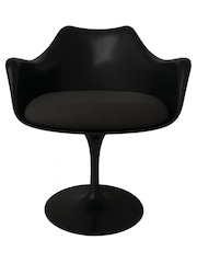 Fusion Living Set of 2 Charcoal Grey Tulip Armchairs with Bouclé Cushions - Image 3 of 5