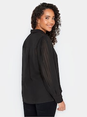 M&Co Black Pleat Sleeve Shirt - Image 2 of 4